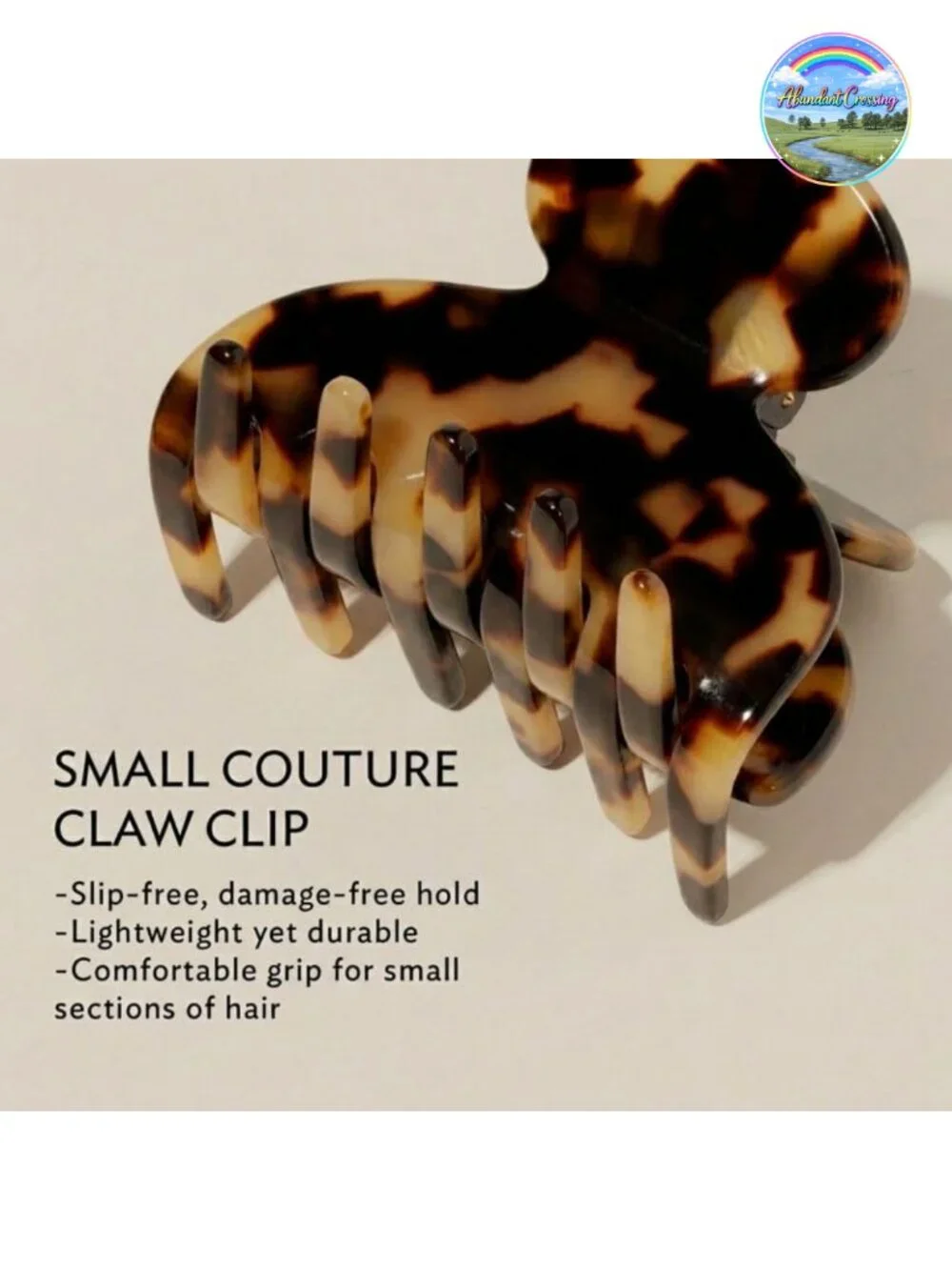 Handmade French Cellulose Acetate Small Claw Clip for Fine Hair